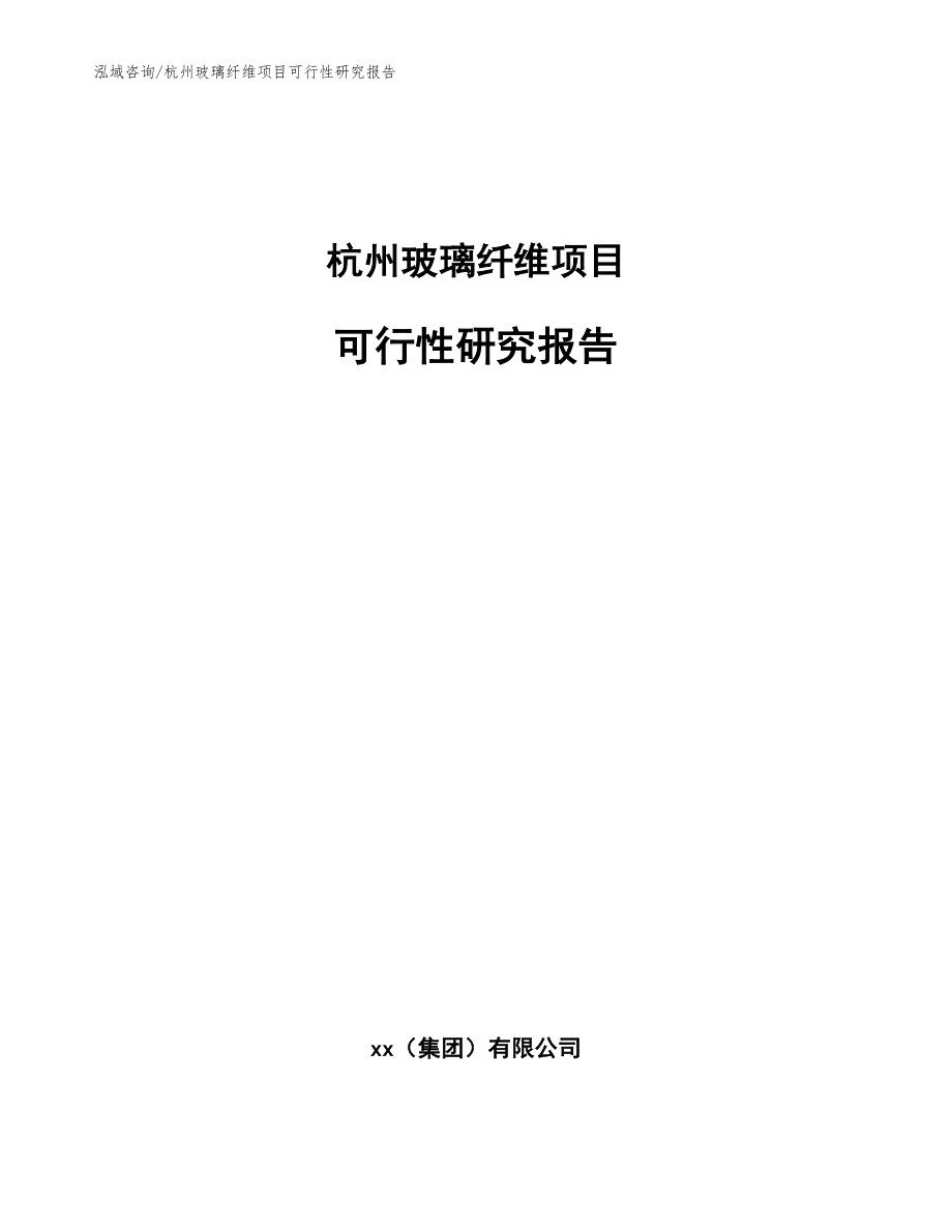 杭州玻璃纤维项目可行性研究报告_模板_第1页