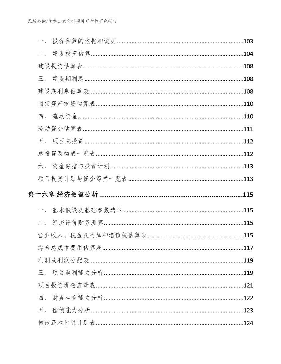 榆林二氧化硅项目可行性研究报告（范文模板）_第5页