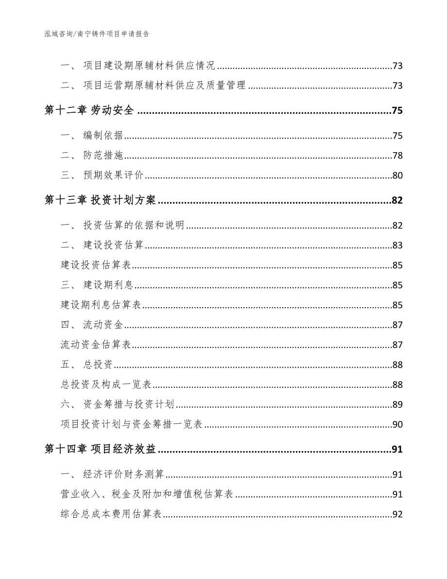 南宁铸件项目申请报告（模板）_第5页