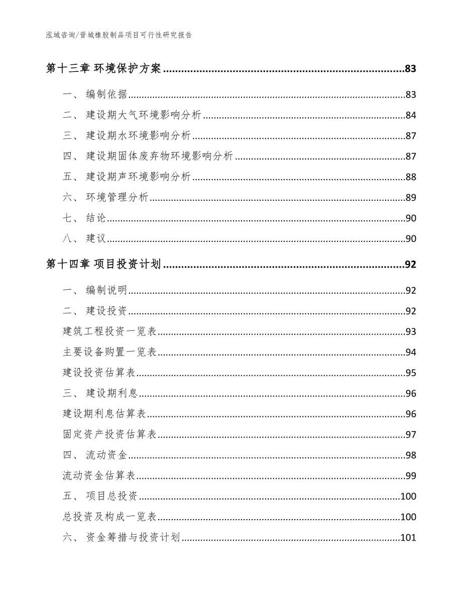 晋城橡胶制品项目可行性研究报告【模板范本】_第5页