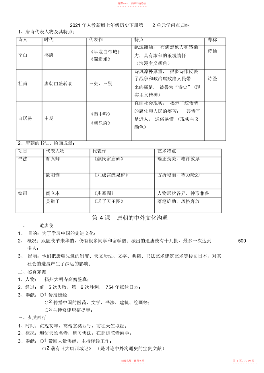 2022年年人教新版七年级历史下册第2单元知识点归纳_第4页