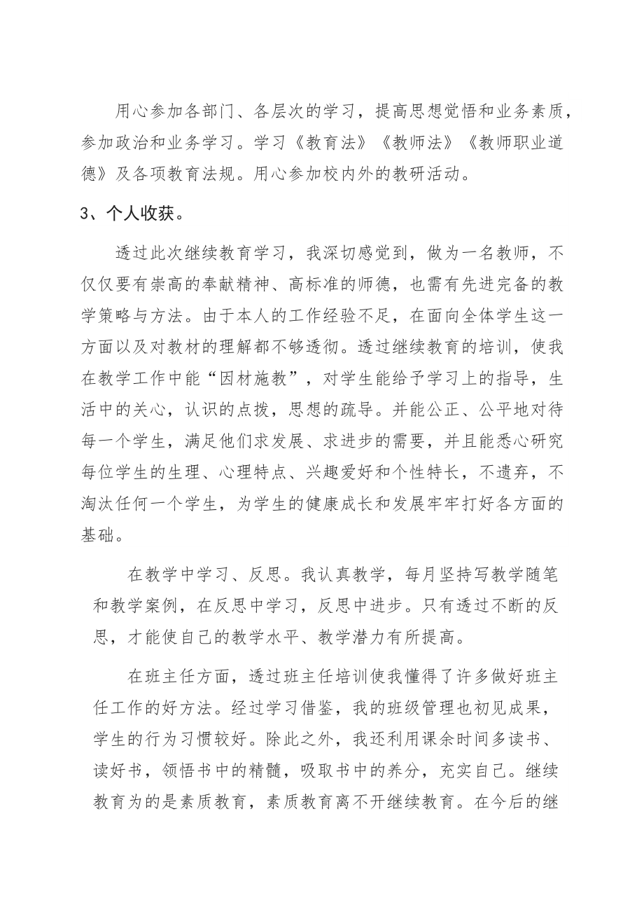 小学语文教师继续教育总结_第2页