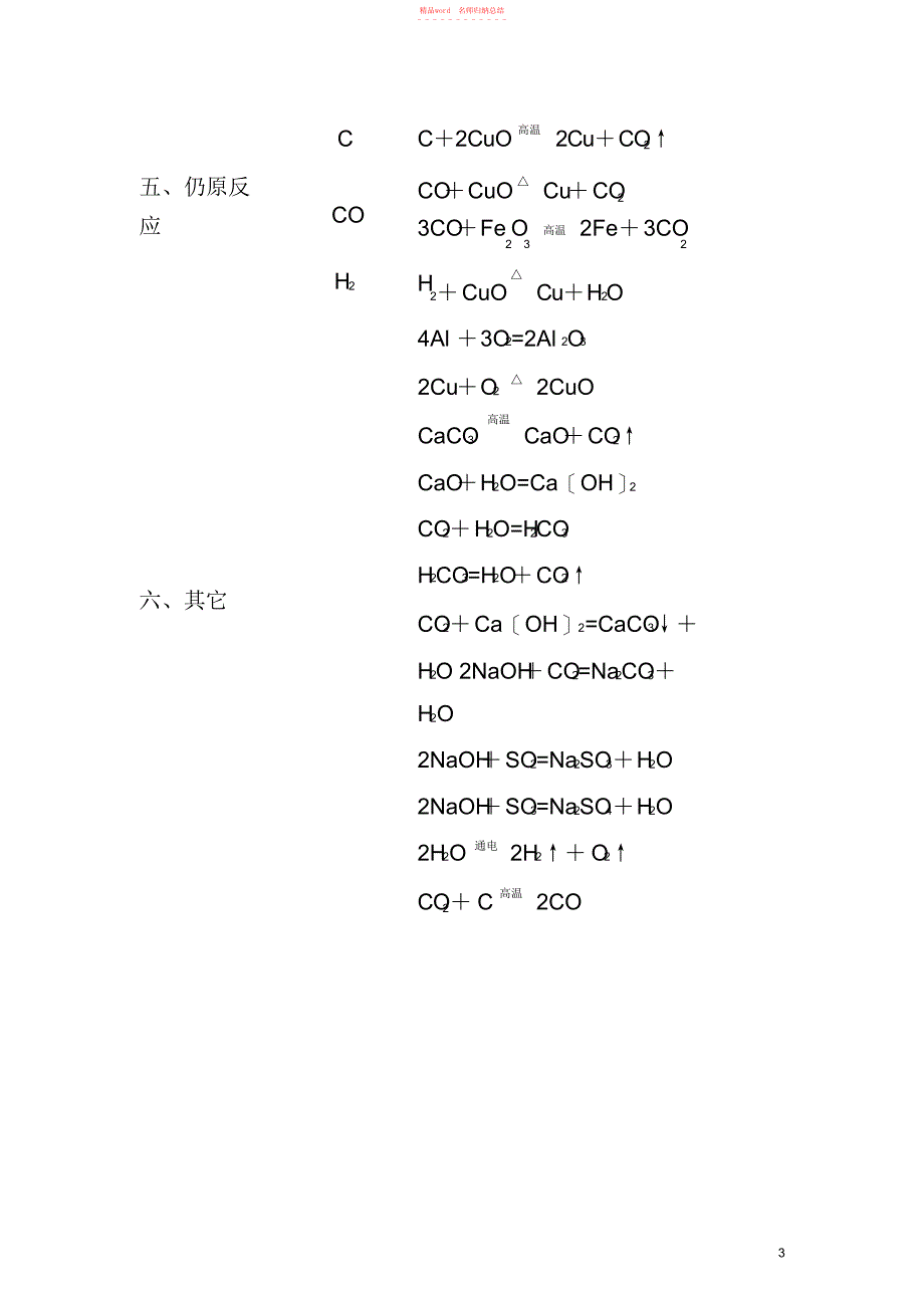 2022年年中考化学方程式总结_第4页