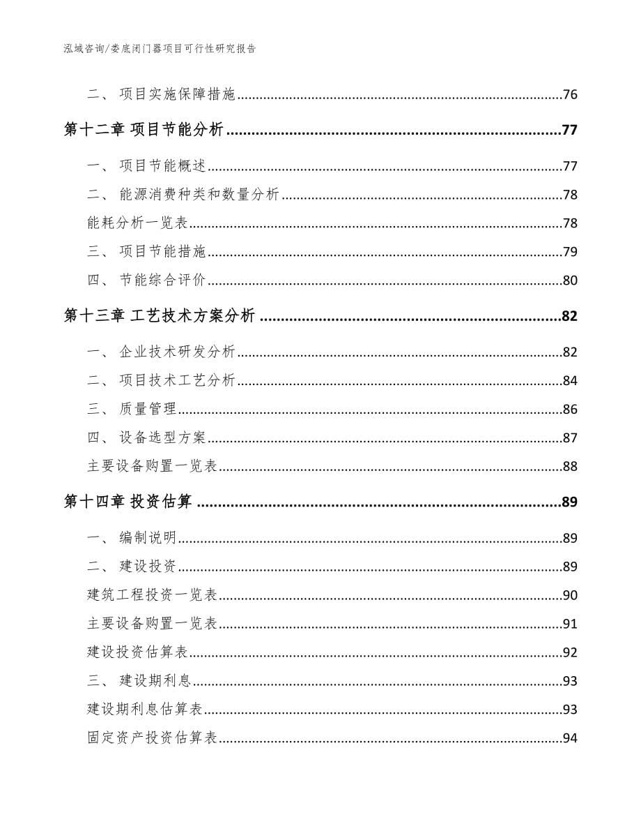 娄底闭门器项目可行性研究报告_模板范文_第5页