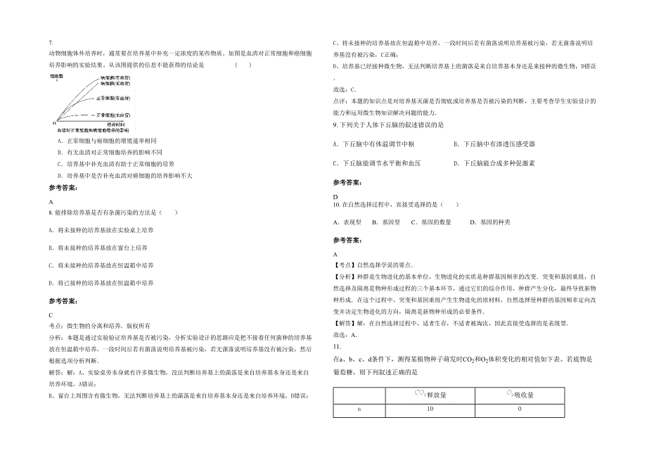 河南省商丘市中心中学2020-2021学年高二生物期末试题含解析_第2页
