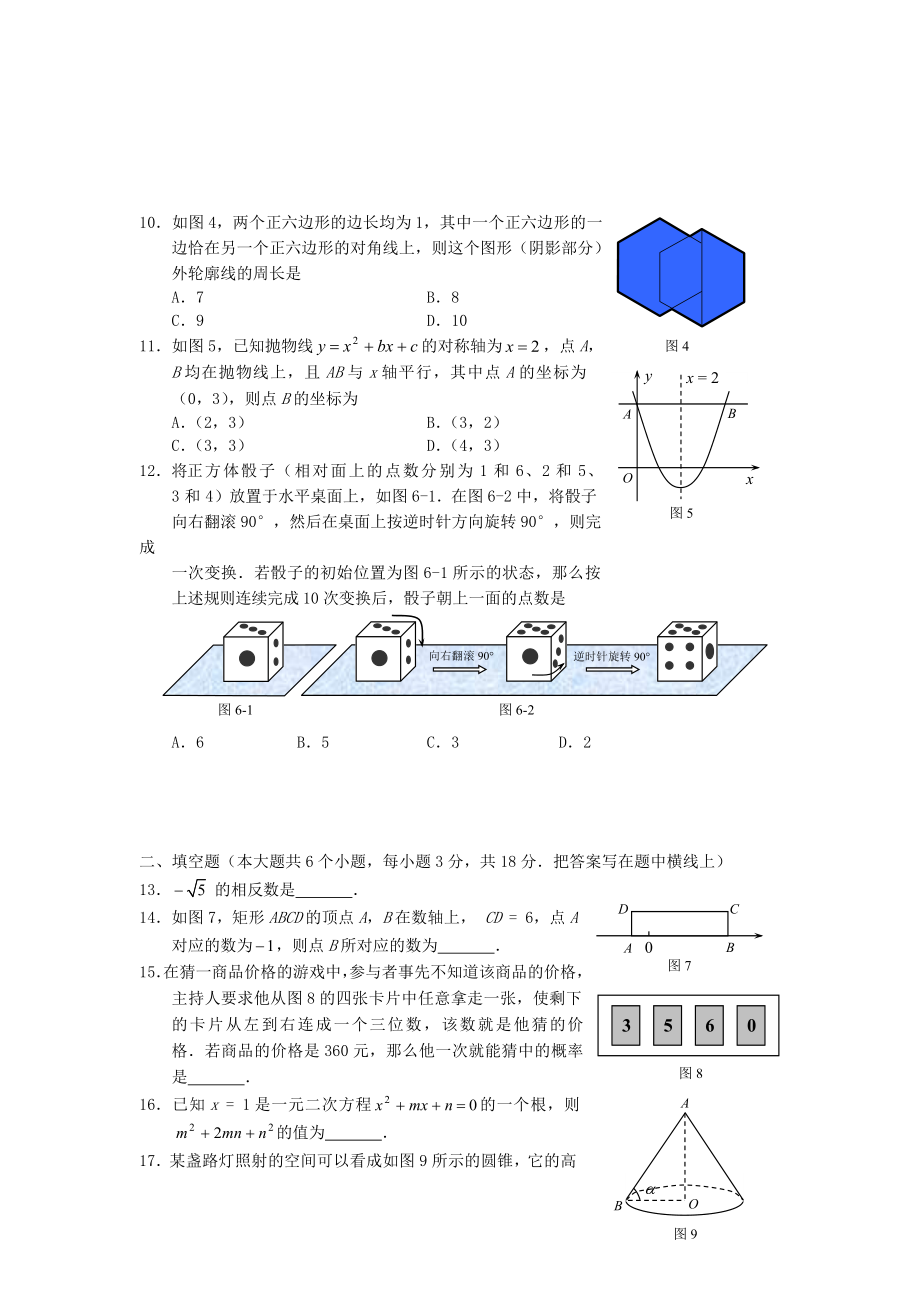 《2010年河北省初中毕业生升学文化课考试》_第2页