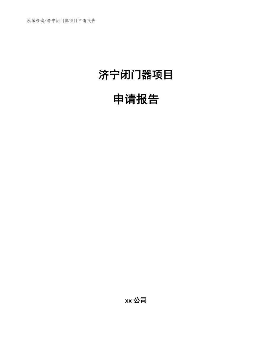 济宁闭门器项目申请报告参考范文_第1页