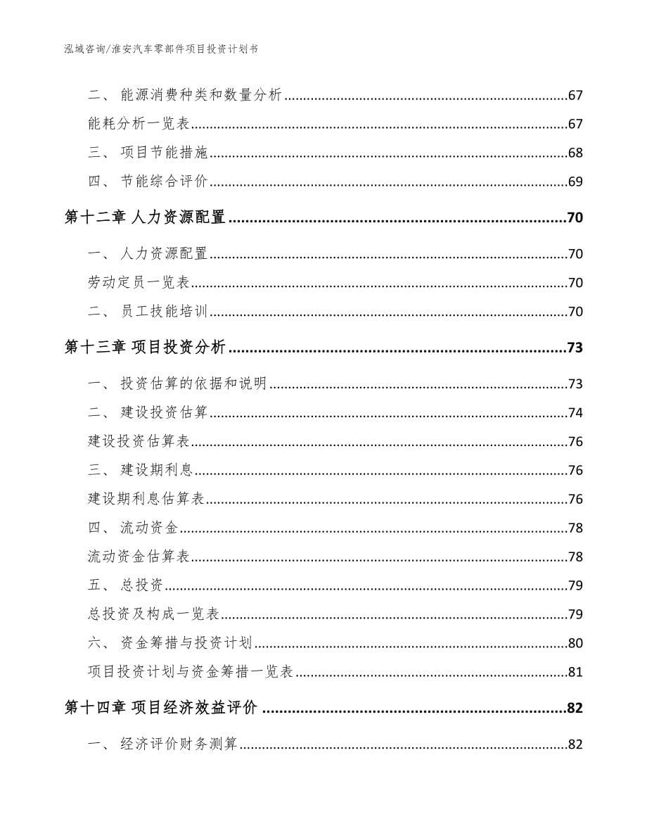 淮安汽车零部件项目投资计划书_参考模板_第5页