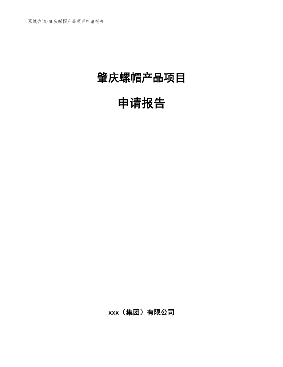 肇庆螺帽产品项目申请报告【范文模板】_第1页