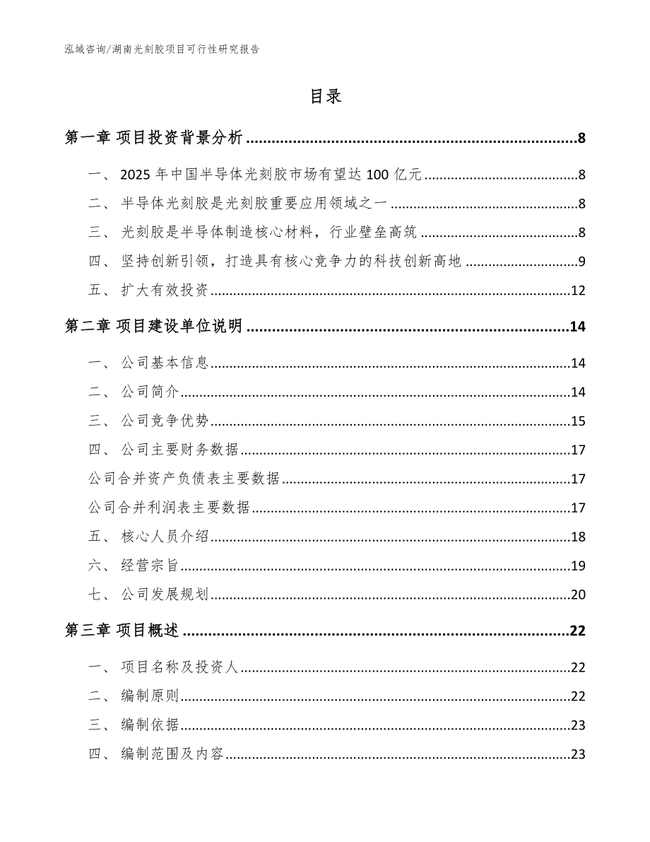 湖南光刻胶项目可行性研究报告_范文参考_第2页