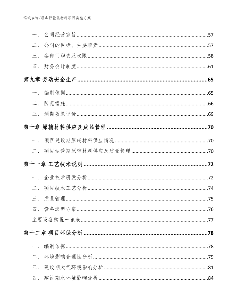 眉山轻量化材料项目实施方案参考模板_第4页