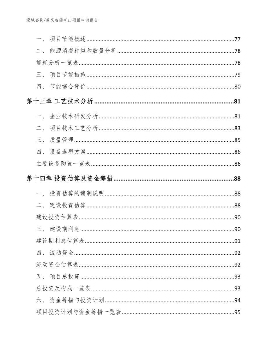 肇庆智能矿山项目申请报告【模板】_第5页