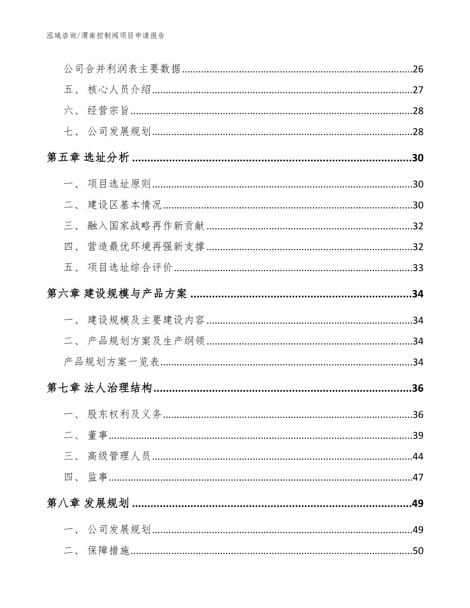 渭南控制阀项目申请报告（模板）_第3页