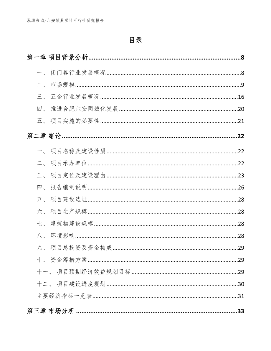 六安锁具项目可行性研究报告模板_第2页