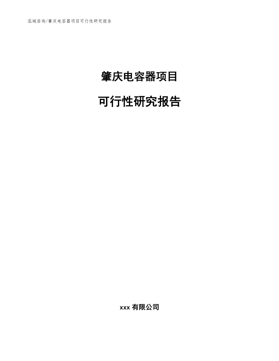 肇庆电容器项目可行性研究报告范文_第1页