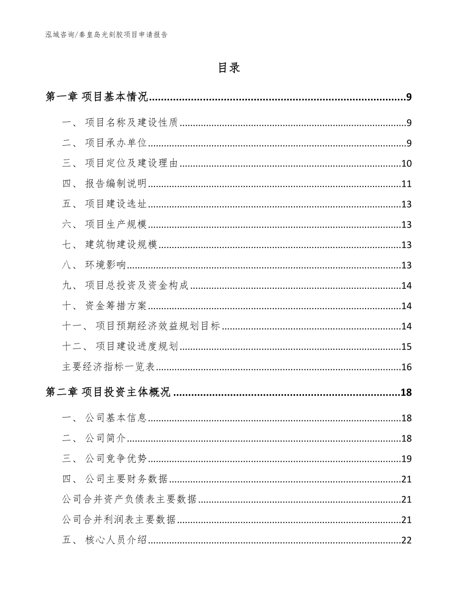 秦皇岛光刻胶项目申请报告参考范文_第2页