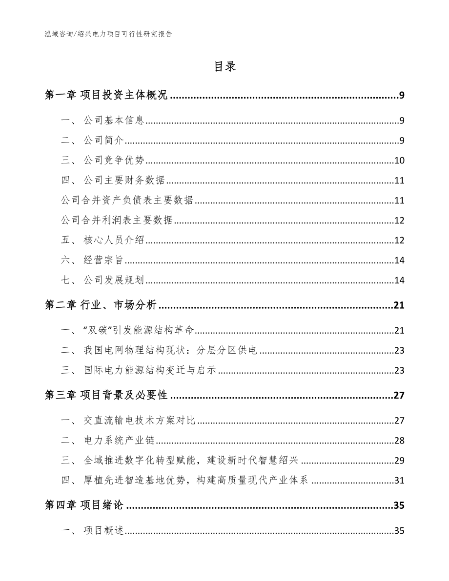 绍兴电力项目可行性研究报告（范文）_第2页