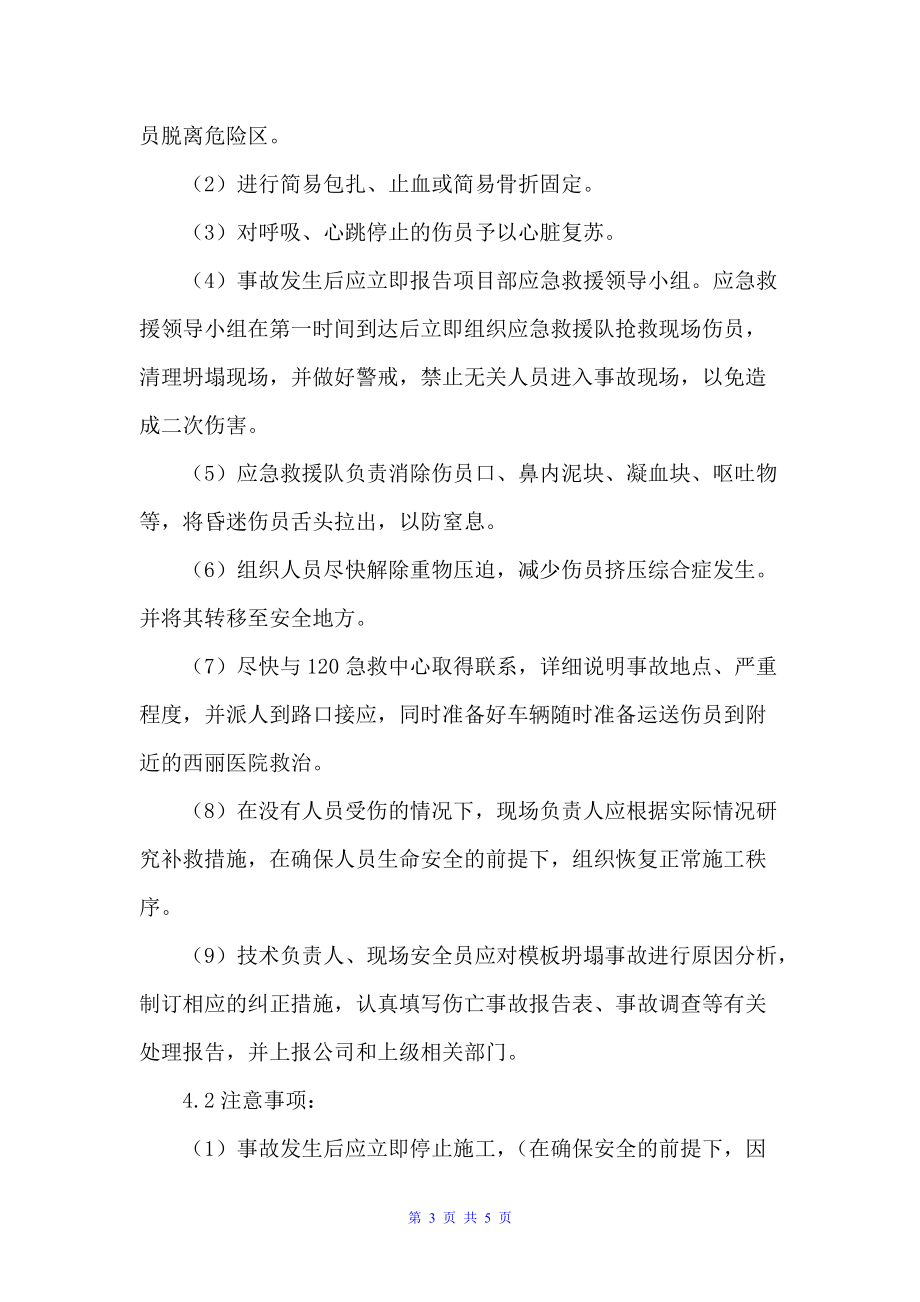 模板坍塌事故应急救援预案（应急预案）_第3页