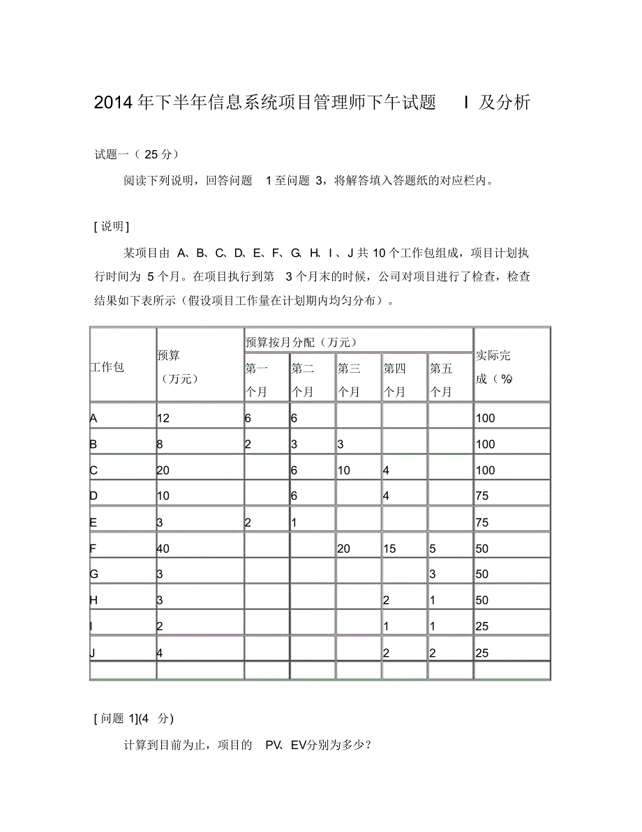 张立台-软考高级项目经理-2014年11月-下午试题分析-201501_第1页