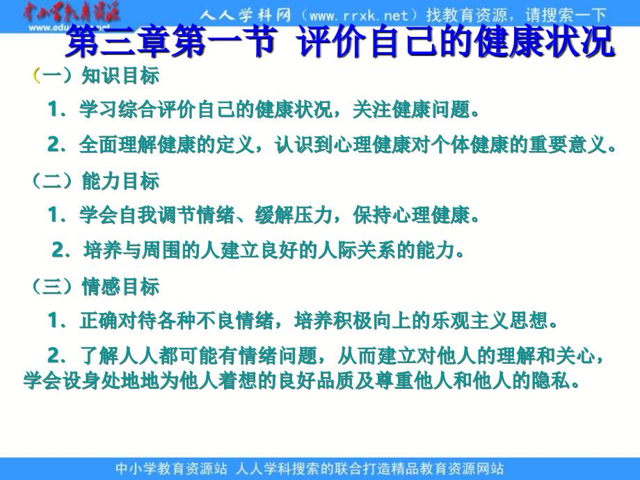 人教版生物八下《评价自己的健康状况》ppt课件1资料_第1页