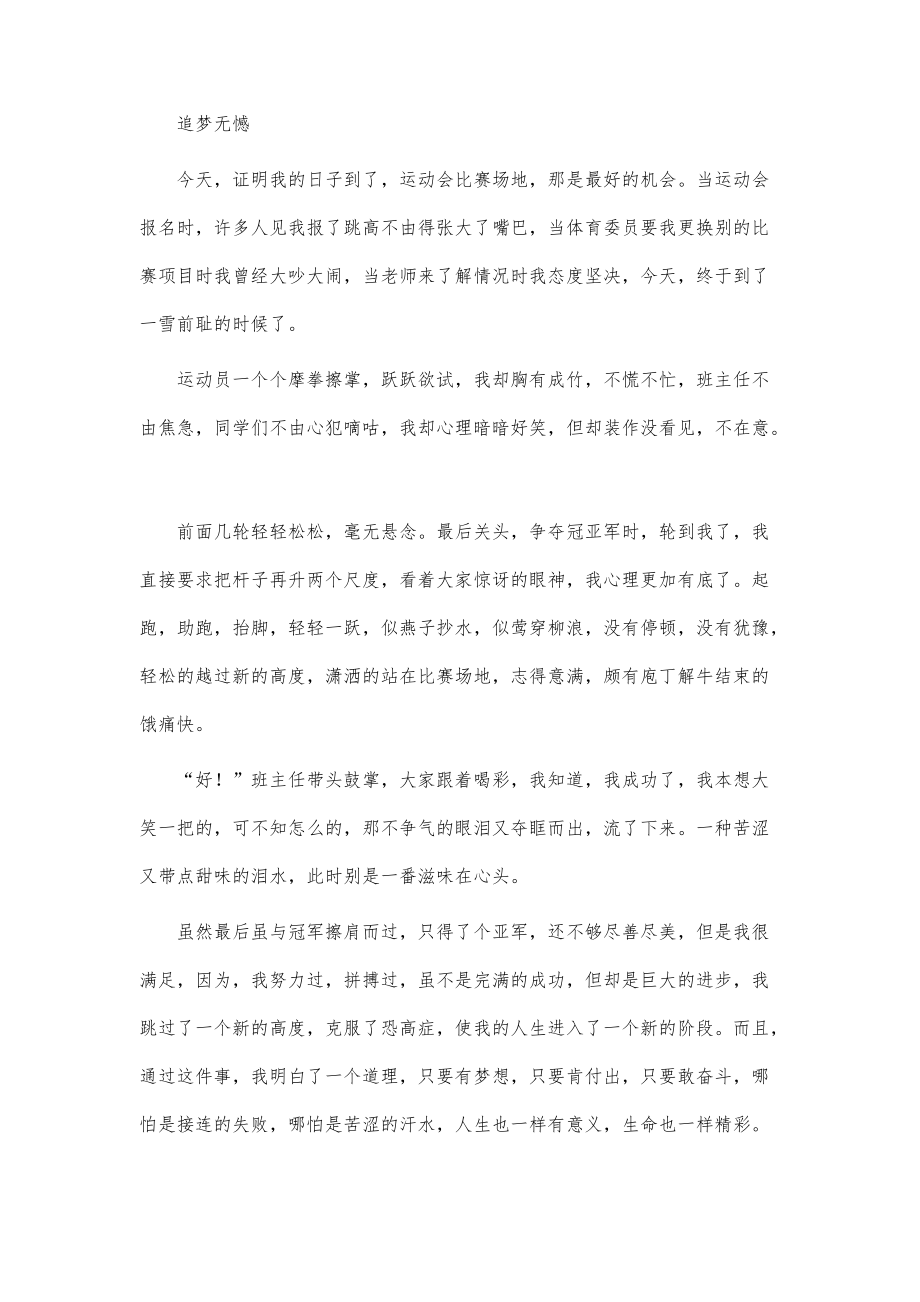 我追梦我无憾作文_第3页