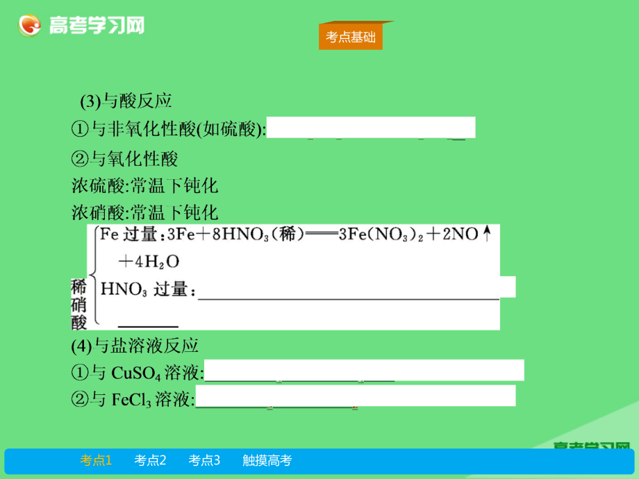 2015届高考化学一轮重点讲解课件：2.4 铁及其重要化合物_第4页