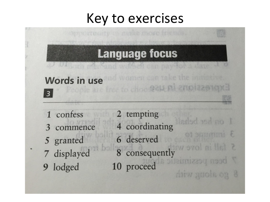 大学英语教学课件：Unit 4 section A Key to exercises_第2页