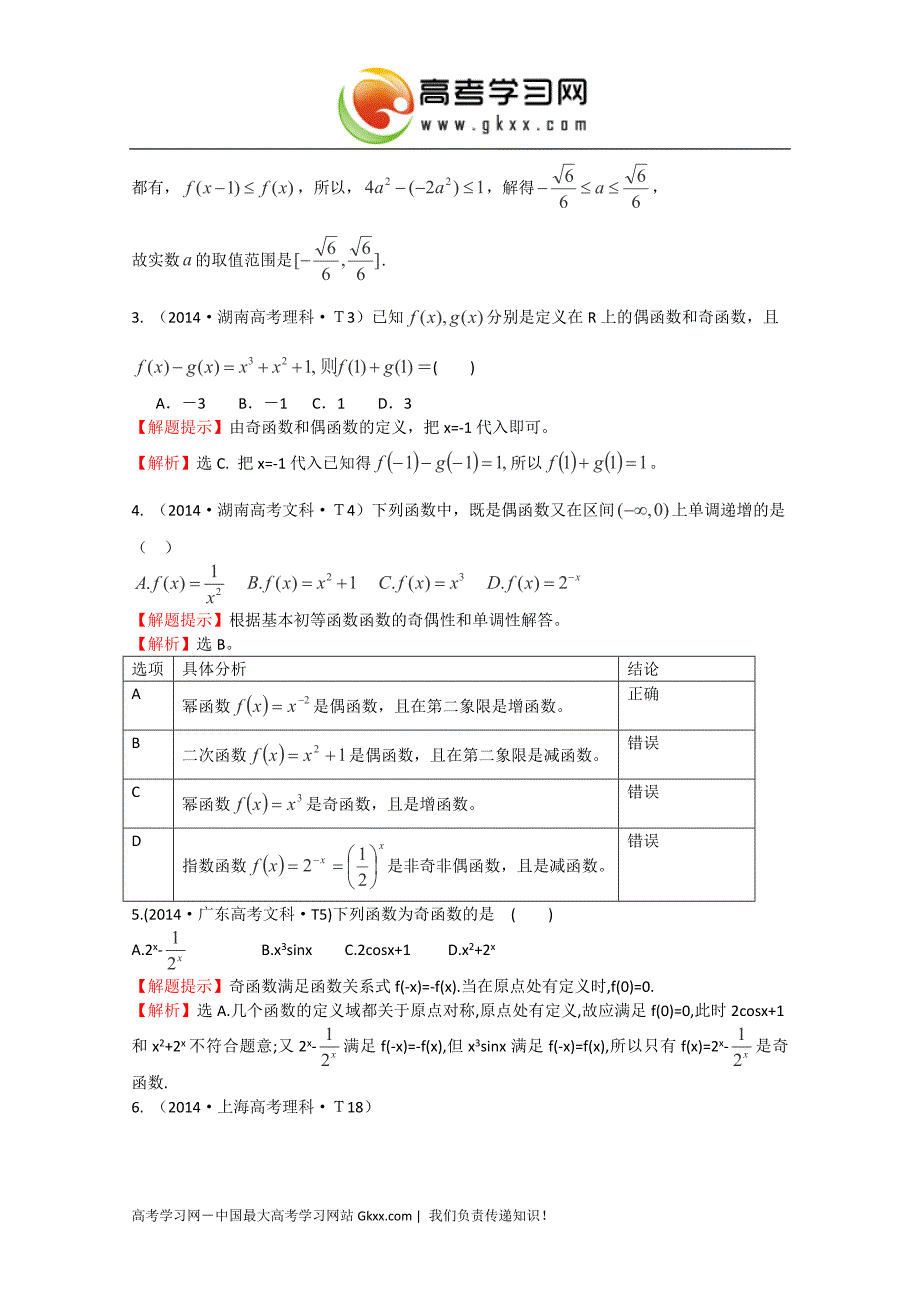 2015届高考数学专项精析精炼：考点5 函数的单调性与最值、函数的奇偶性与周期性_第2页