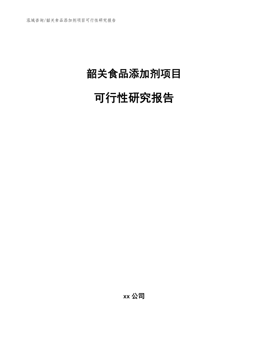 韶关食品添加剂项目可行性研究报告【模板】_第1页