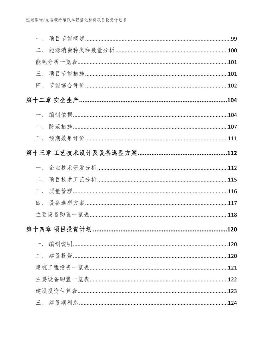 龙岩碳纤维汽车轻量化材料项目投资计划书（模板）_第5页