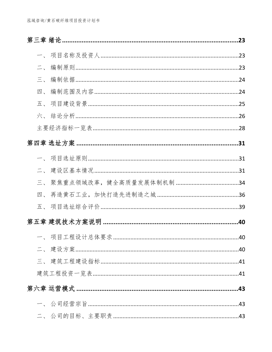 黄石碳纤维项目投资计划书【模板参考】_第4页