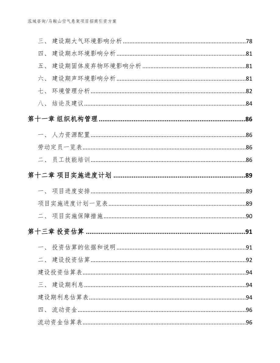 马鞍山空气悬架项目招商引资方案_模板范本_第5页