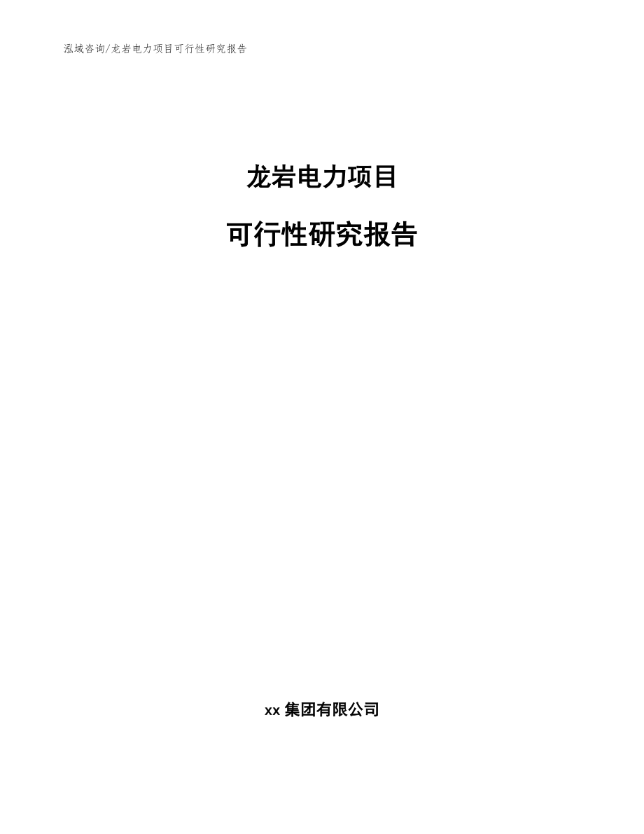 龙岩电力项目可行性研究报告【参考模板】_第1页