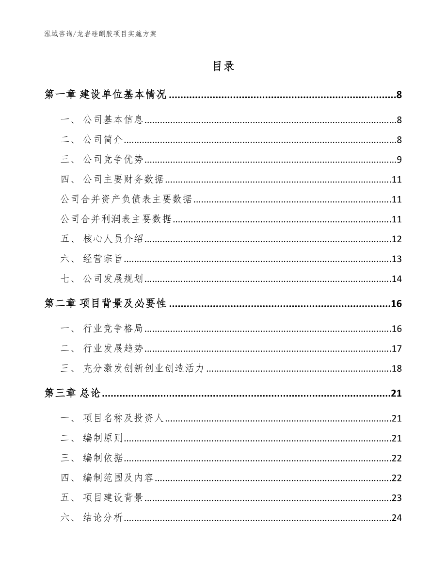 龙岩硅酮胶项目实施方案【参考模板】_第2页