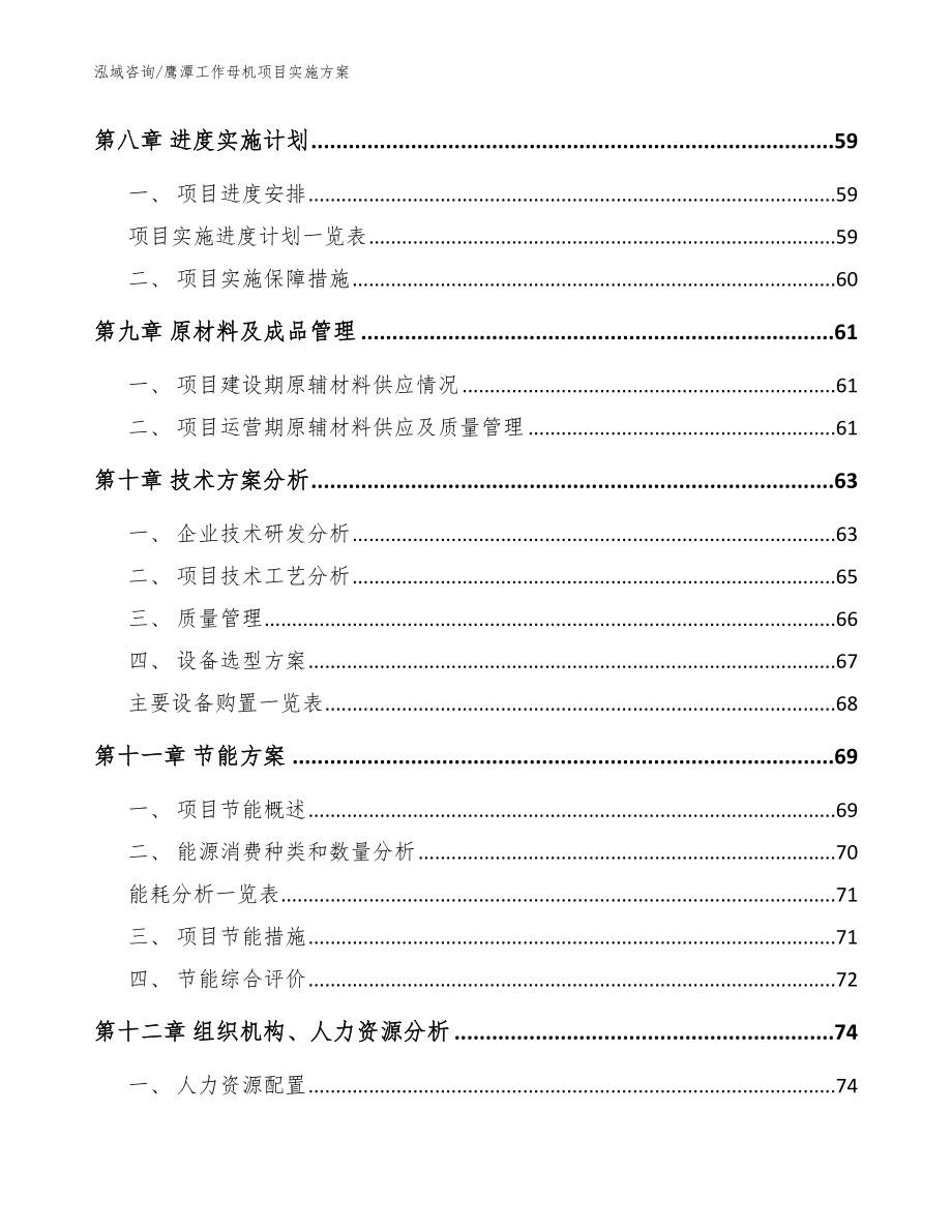 鹰潭工作母机项目实施方案_模板范文_第4页