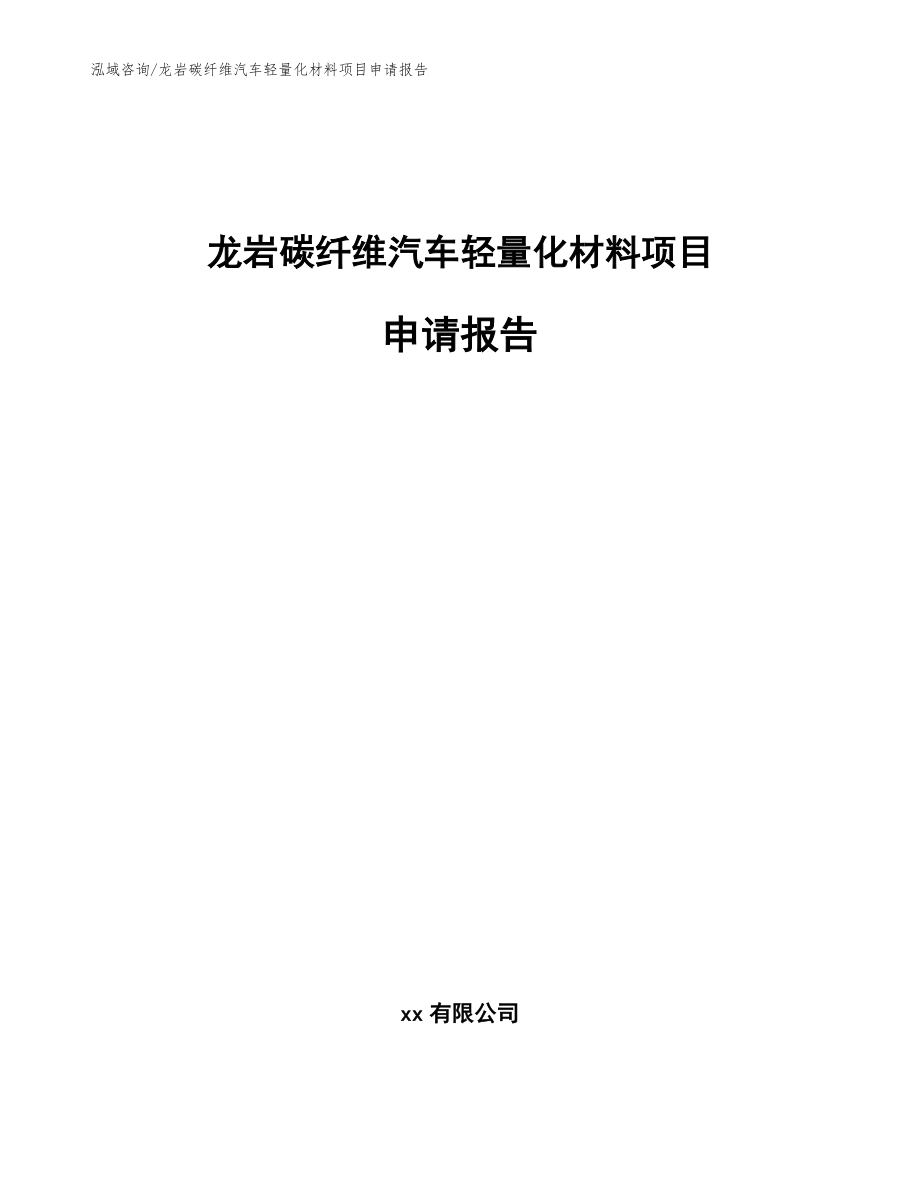 龙岩碳纤维汽车轻量化材料项目申请报告_模板_第1页