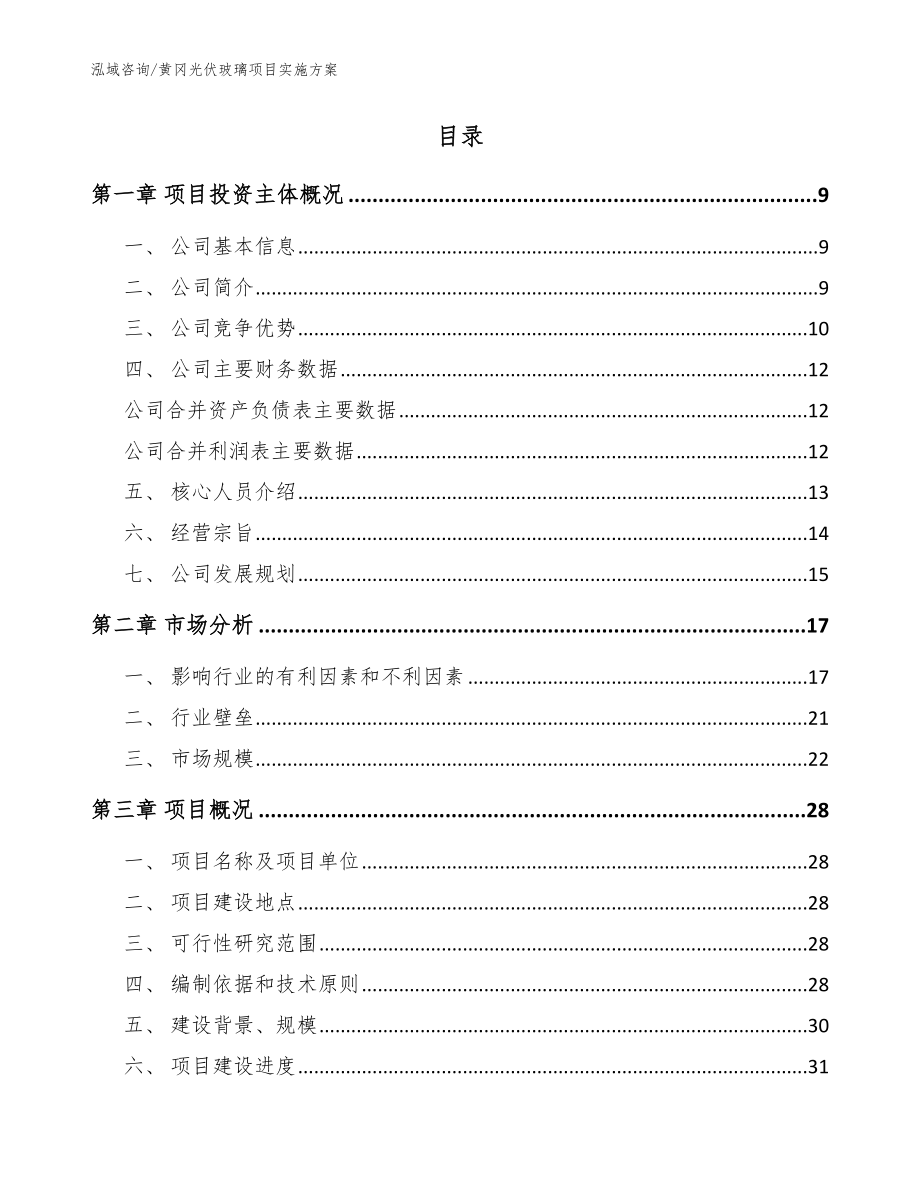 黄冈光伏玻璃项目实施方案【参考范文】_第2页