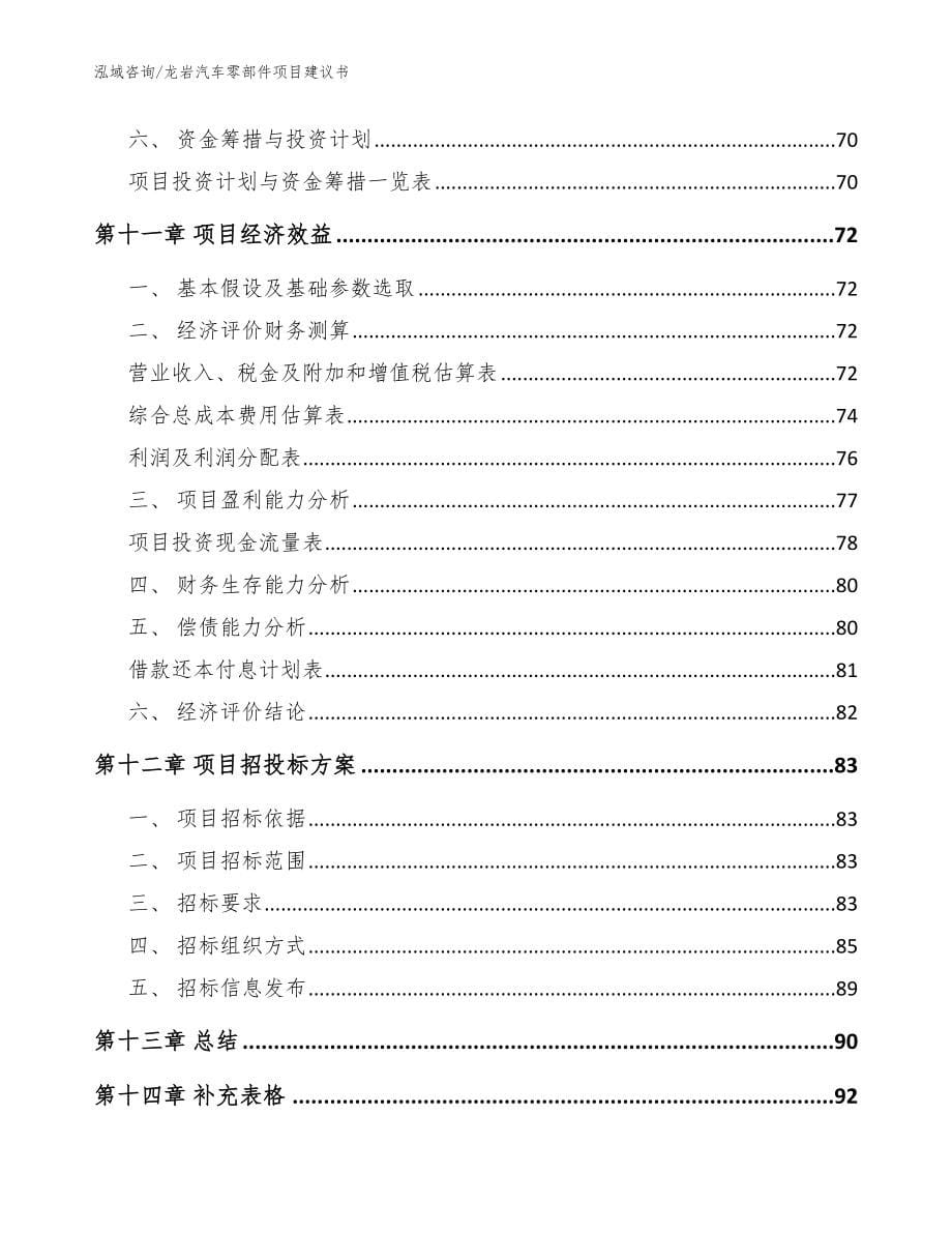 龙岩汽车零部件项目建议书【范文】_第5页