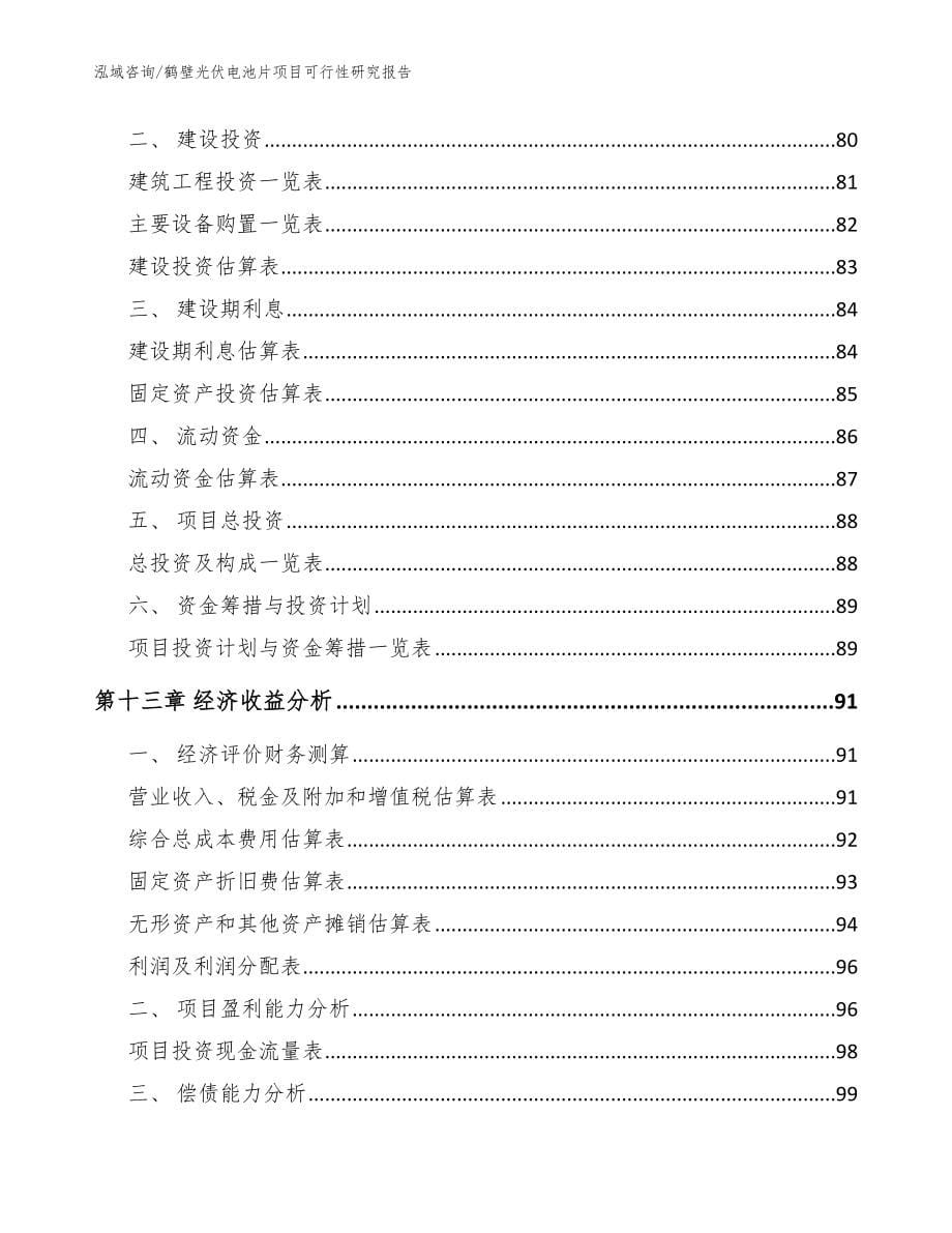 鹤壁光伏电池片项目可行性研究报告_参考模板_第5页