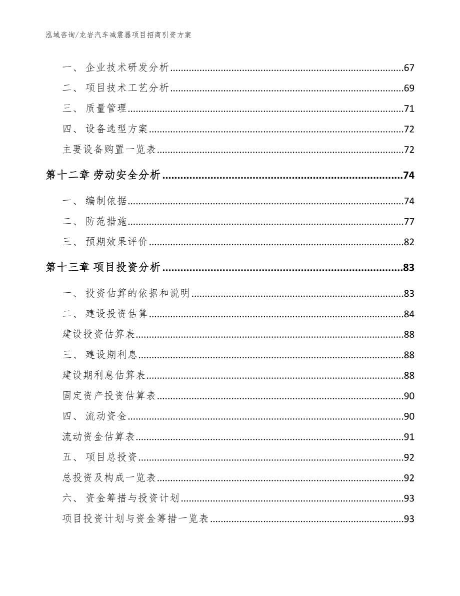 龙岩汽车减震器项目招商引资方案参考模板_第5页