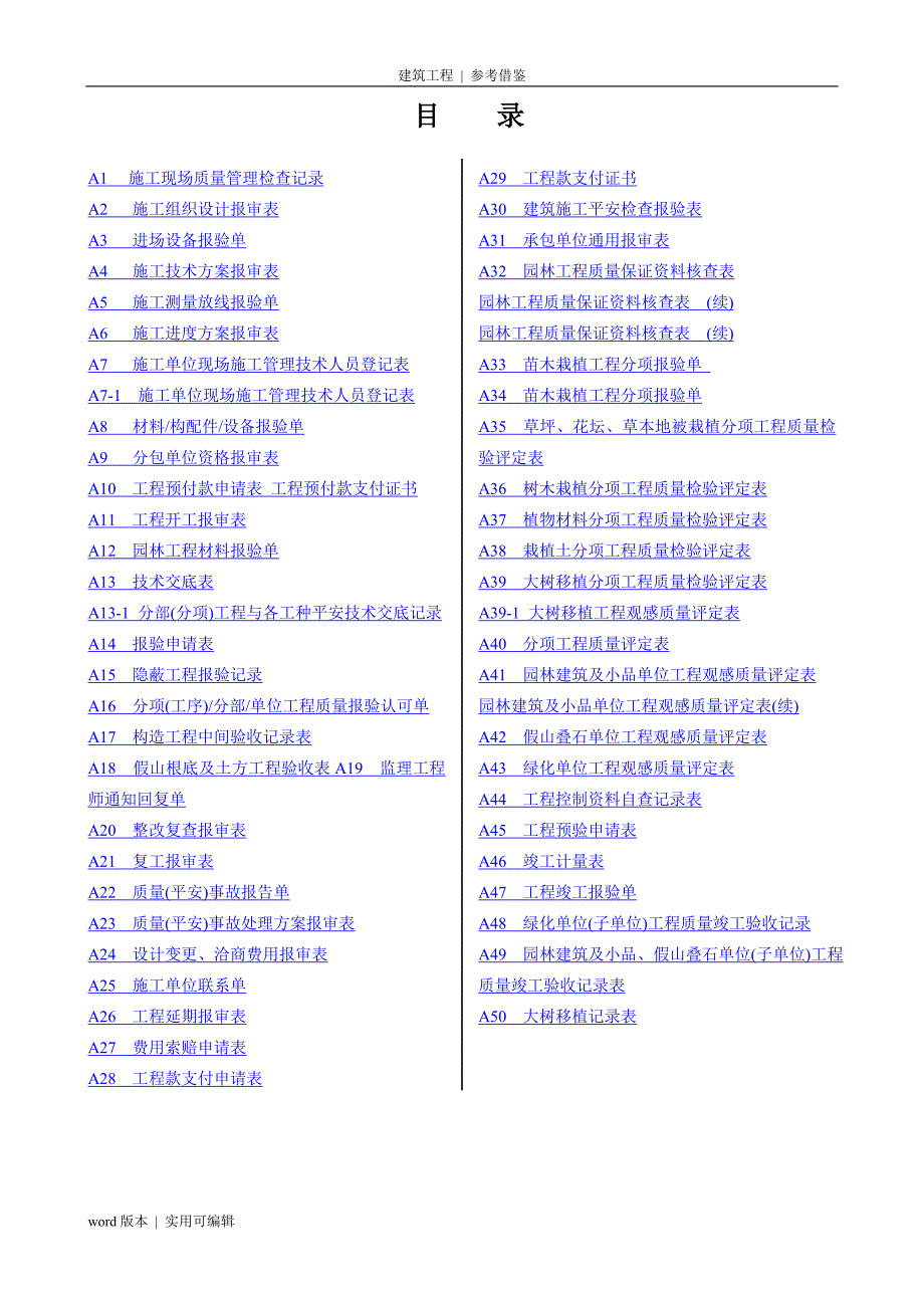 新版园林绿化工程施工全套表格(1)终稿_第1页