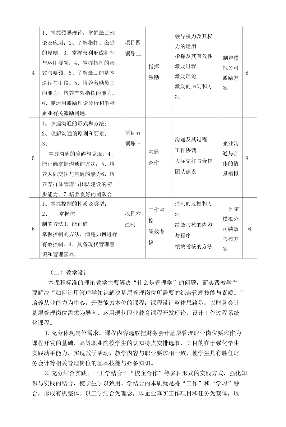 管理学基础（关秋燕）课程标准_第4页