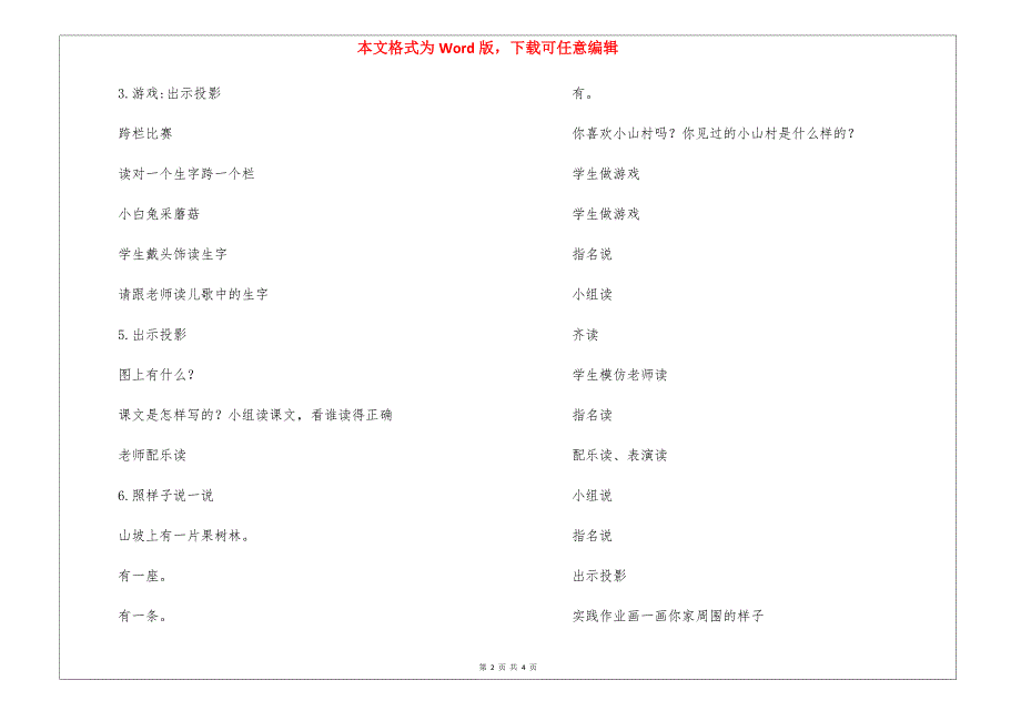 小学一年级语文教案——第二单元教案_第2页