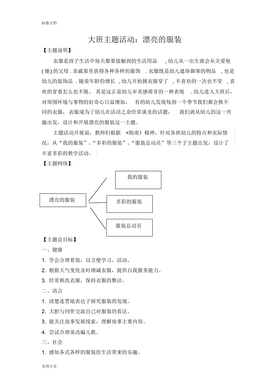 大班主题精彩活动教案设计漂亮地衣服_第1页