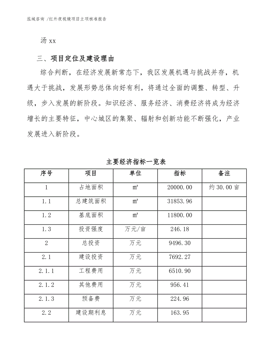 红外夜视镜项目立项核准报告（参考模板）_第4页