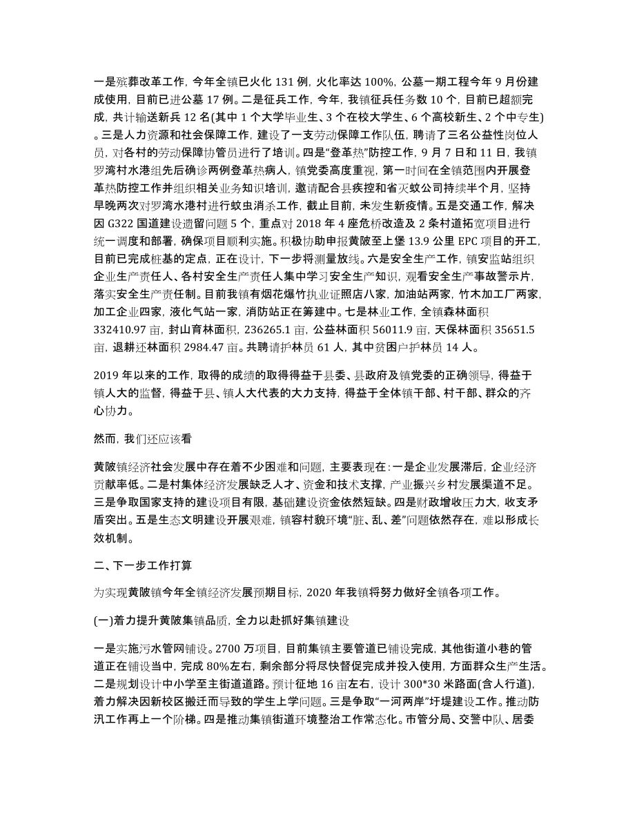 黄陂镇2019年工作总结及2020年工作计划_第4页