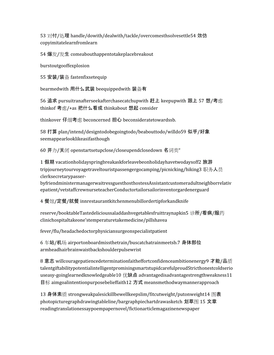 2014高考英语一轮复习-完型填空常用词汇总结经典方法_第4页