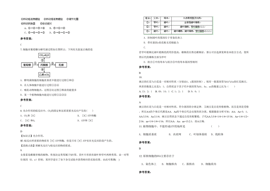 贵州省遵义市市中山中学2020年高一生物上学期期末试卷含解析_第2页