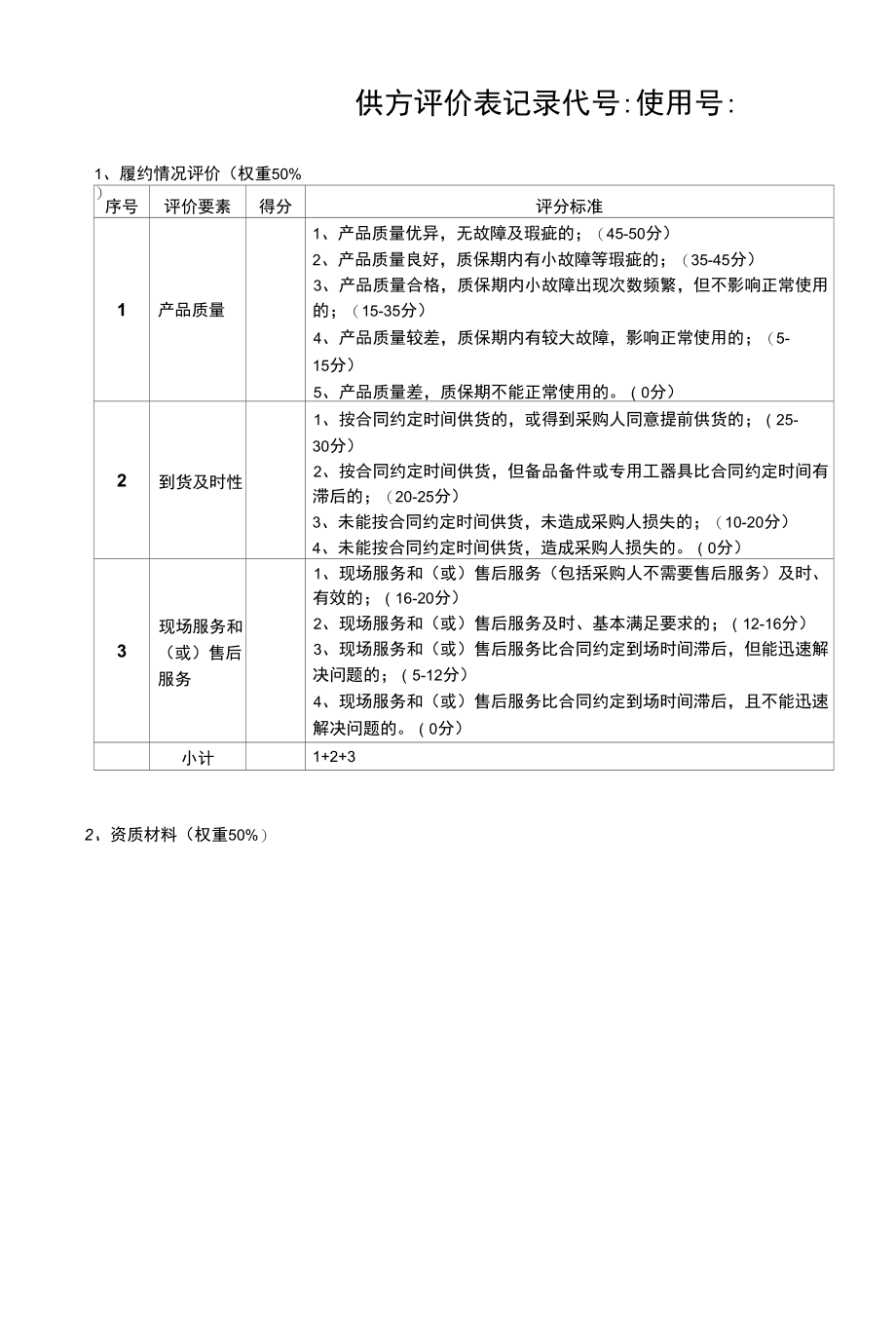 设备物资供方评价表_第1页