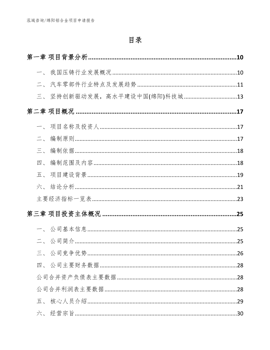 绵阳铝合金项目申请报告_模板_第2页